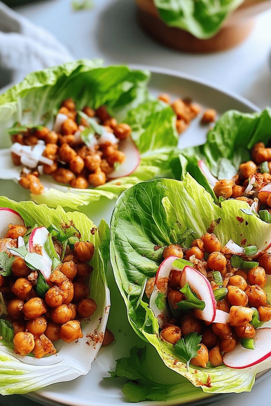 crispy chickpea lettuce wraps