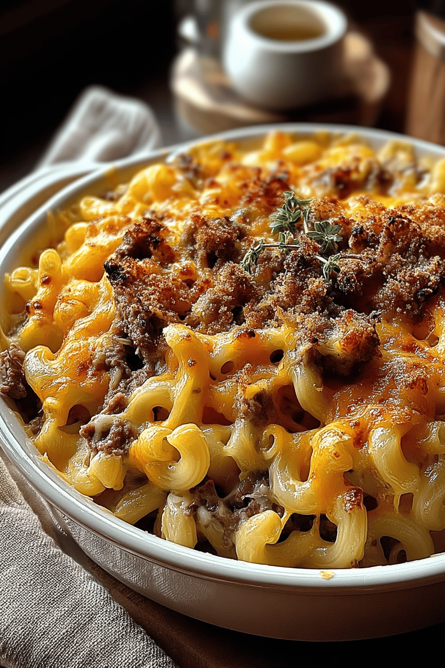 fathers day mac and cheese with beef