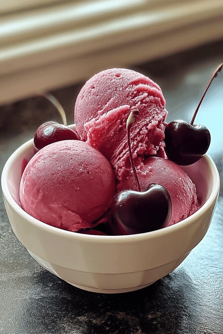 fresh cherry sorbet