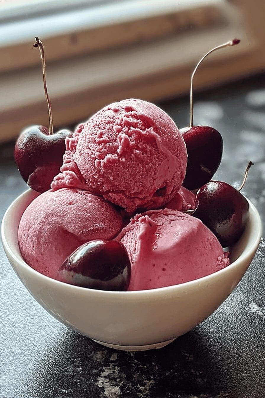 fresh cherry sorbet