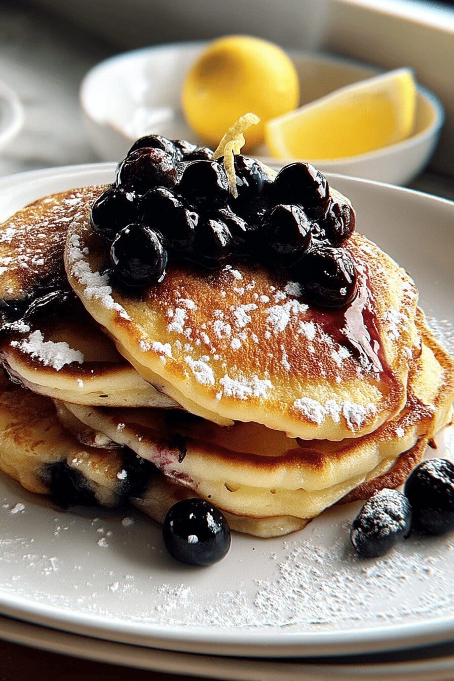 lemon blueberry ricotta pancakes