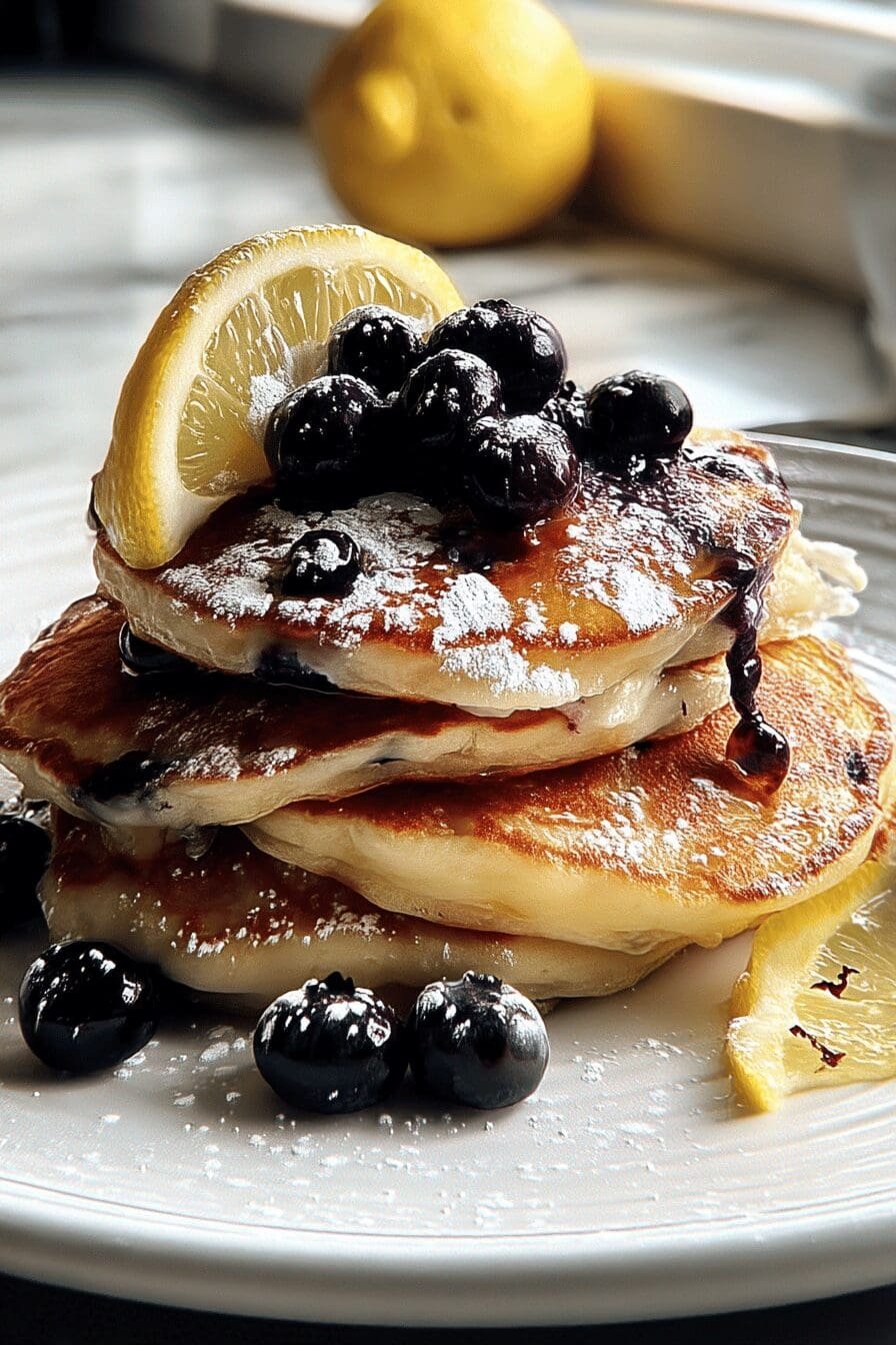 lemon blueberry ricotta pancakes