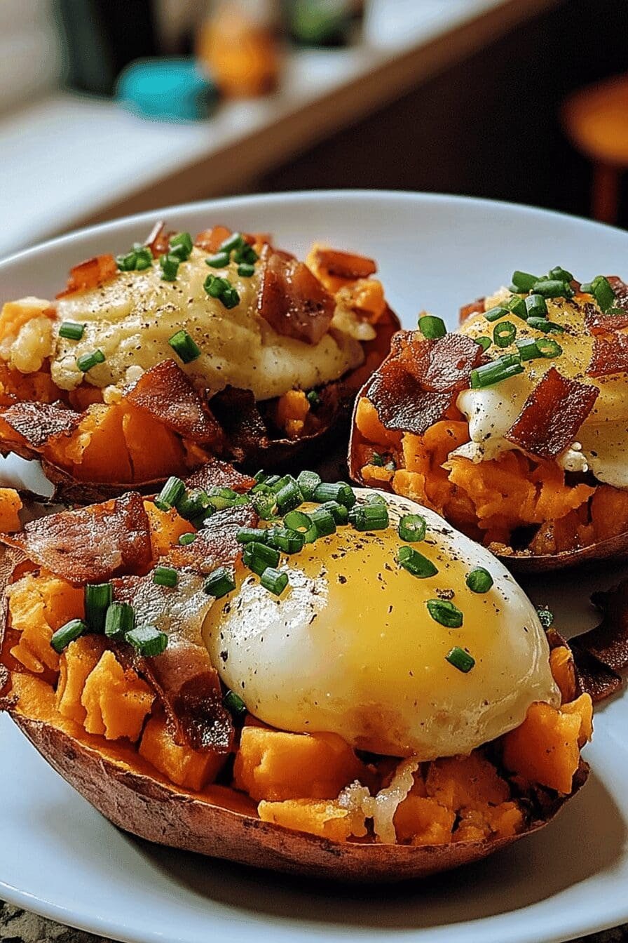 loaded breakfast sweet potatoes