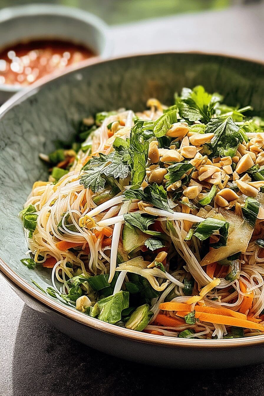 thai inspired cold noodle salad
