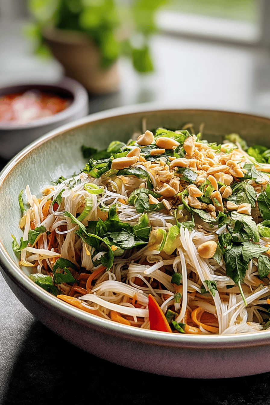thai inspired cold noodle salad