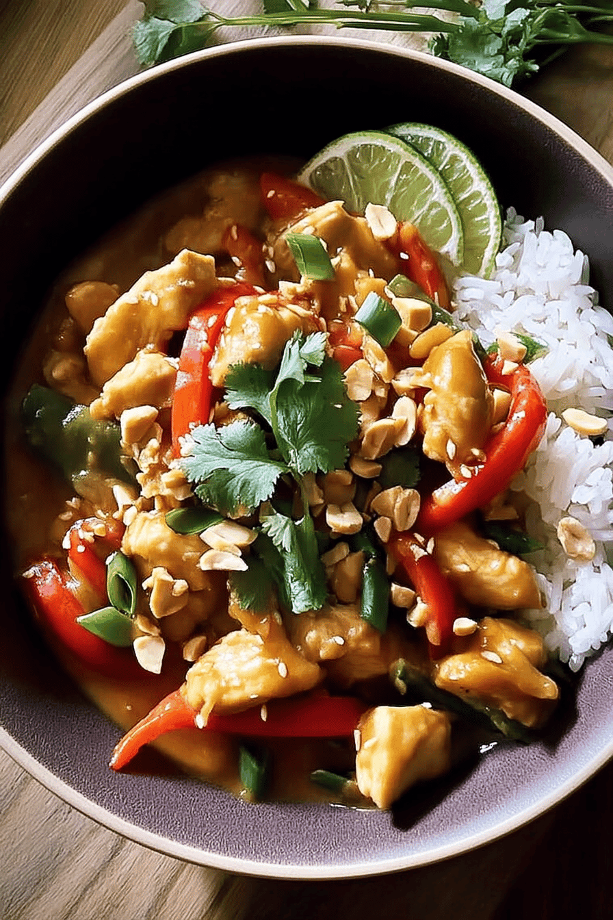 thai peanut chicken stir fry