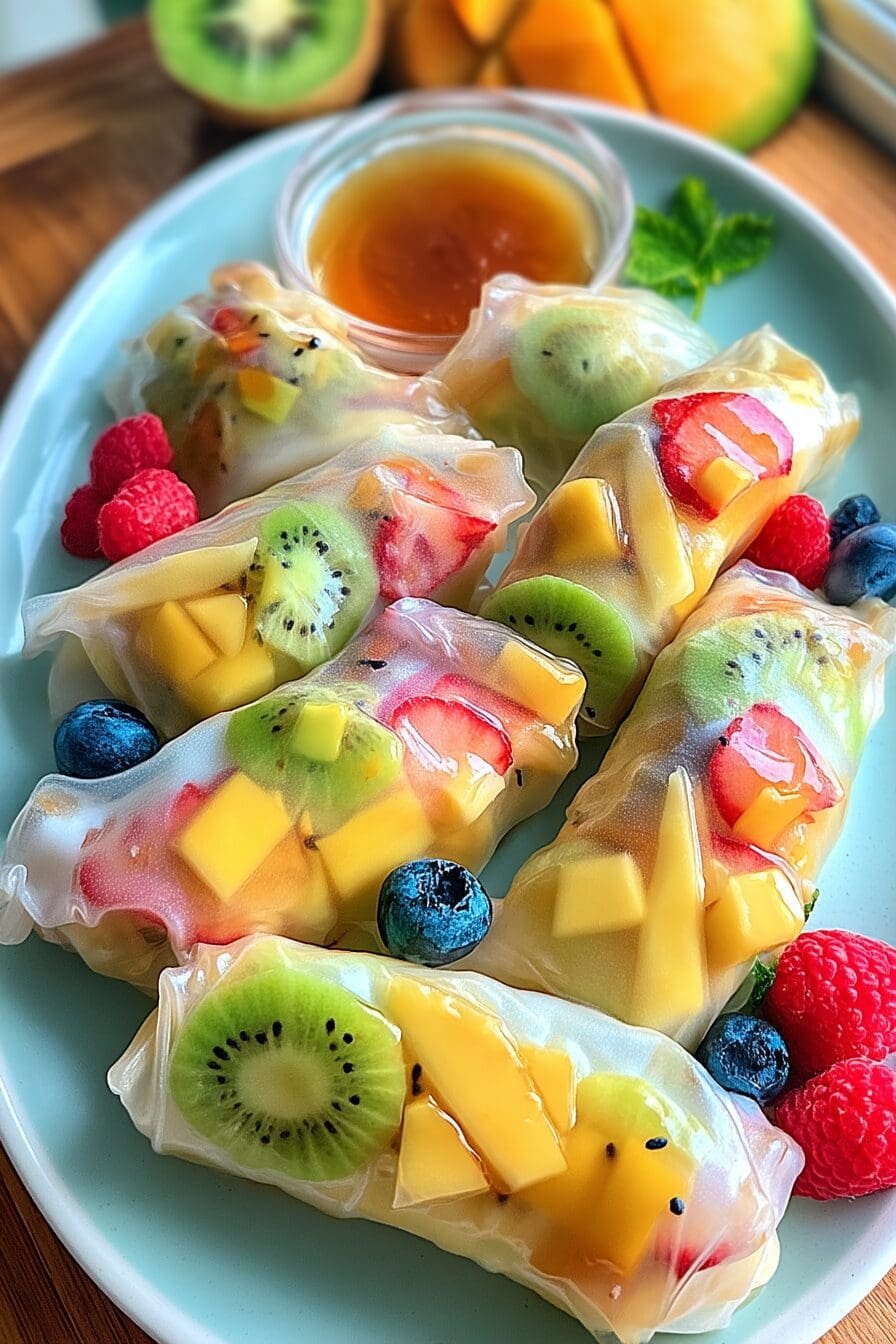 tropical fruit spring rolls