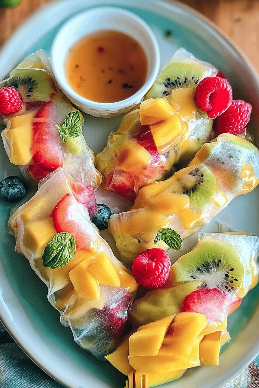 tropical fruit spring rolls