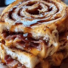 Bbq Bacon Cinnamon Roll Grilled Cheese Recipe
