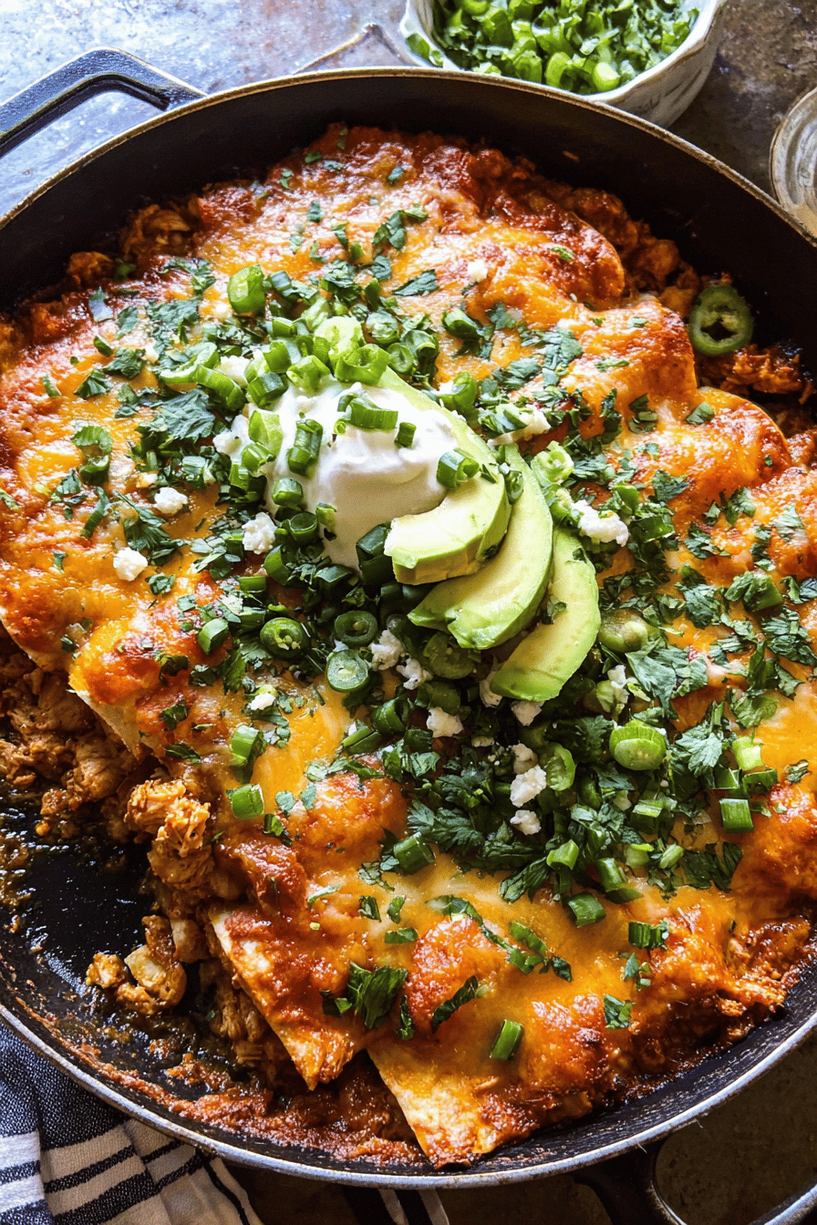 Buffalo Ranch Chicken Enchilada Bake