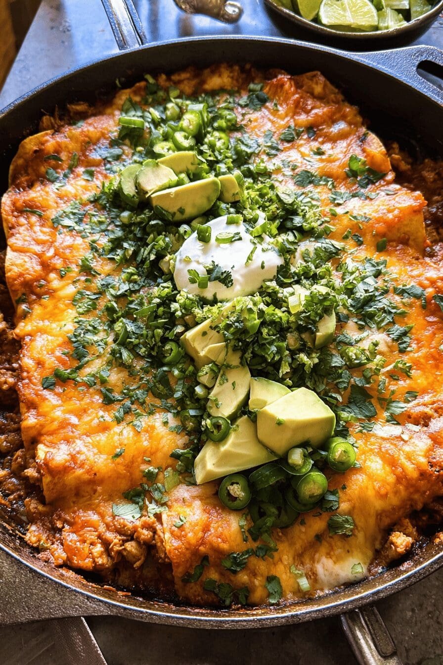 Buffalo Ranch Chicken Enchilada Bake