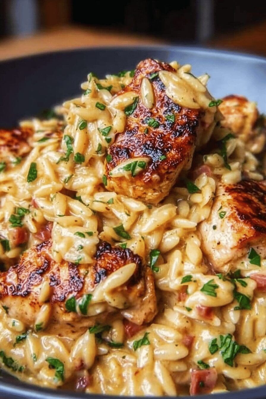 Cajun Chicken Alfredo Orzo