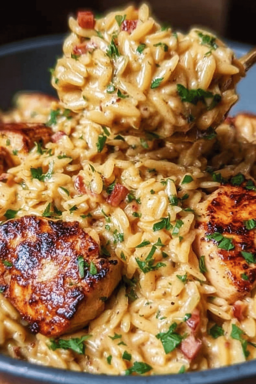 Cajun Chicken Alfredo Orzo