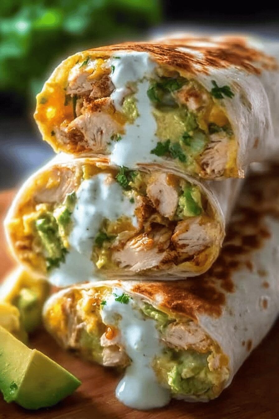 Chicken Avocado Ranch Burritos