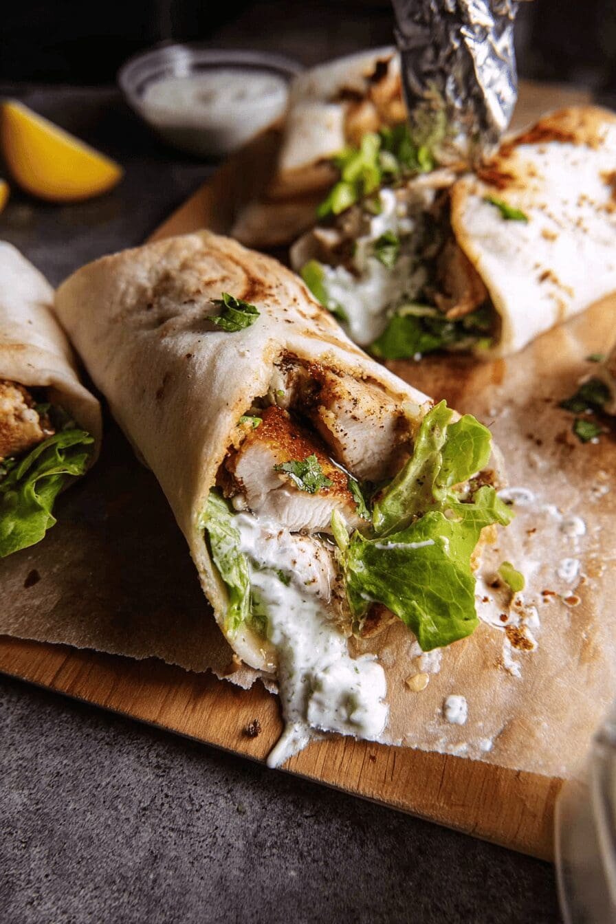 Chicken Tzatziki Salad Wraps