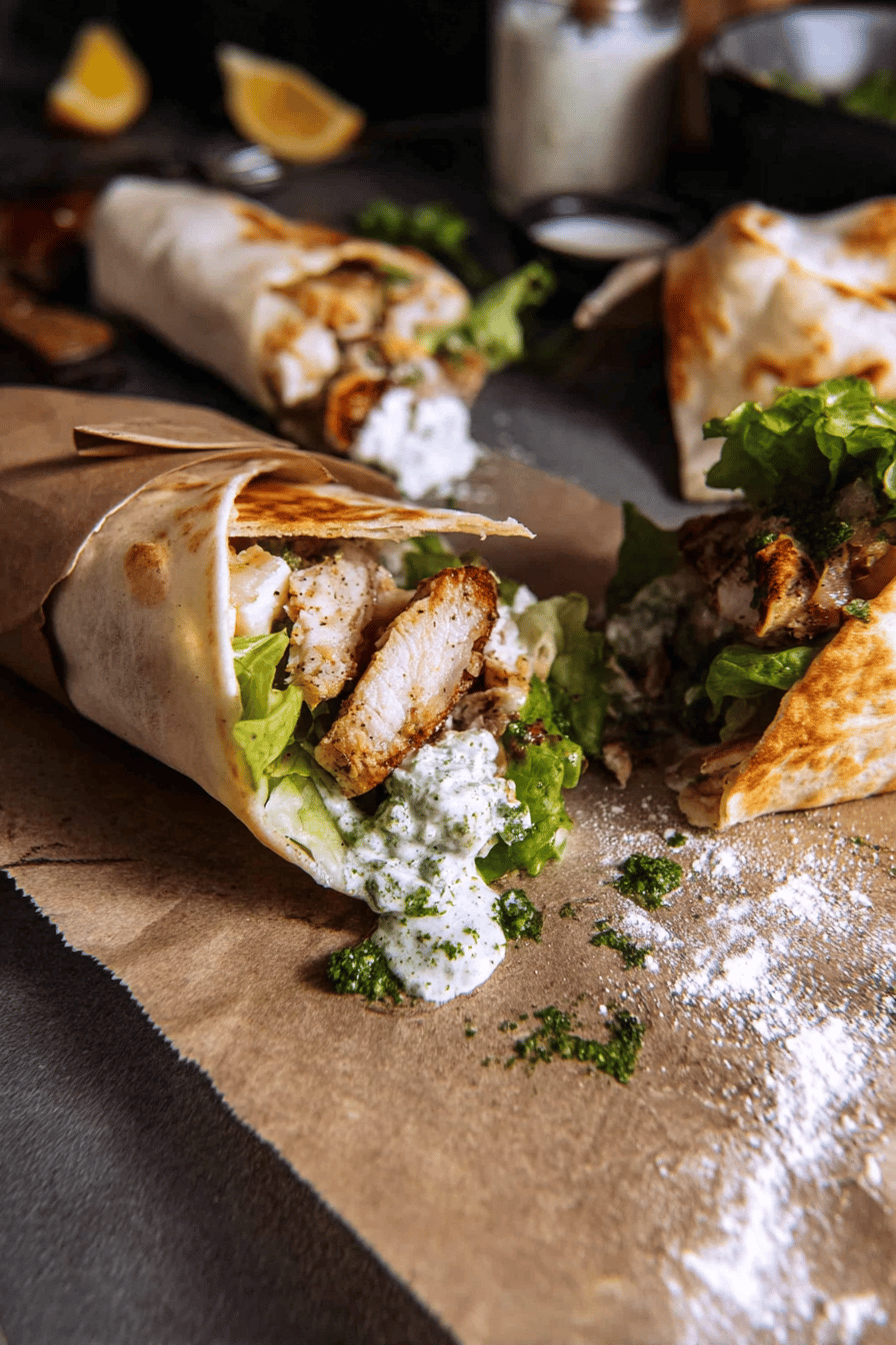 Chicken Tzatziki Salad Wraps