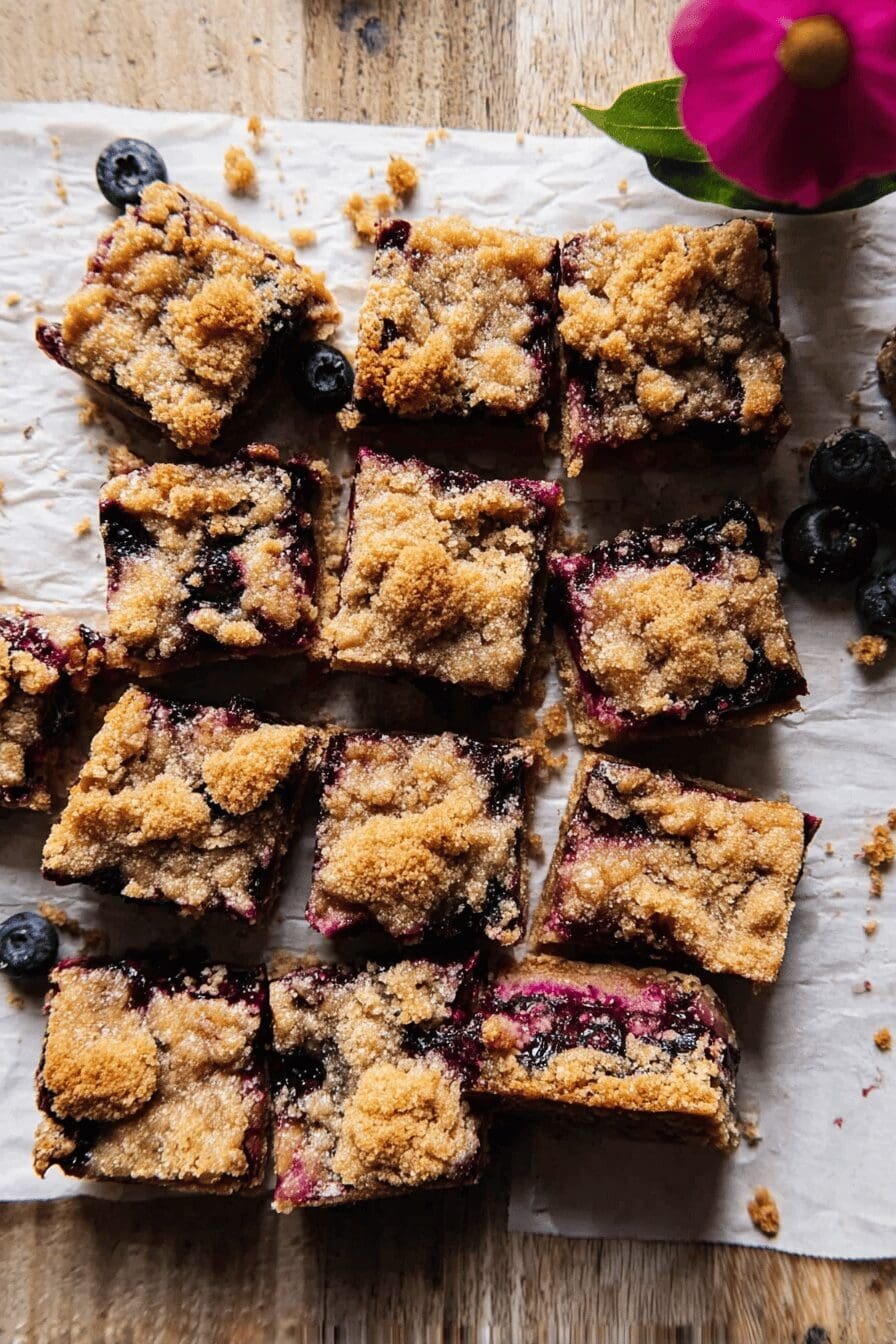 Cinnamon Sugar Blueberry Crumb Bars