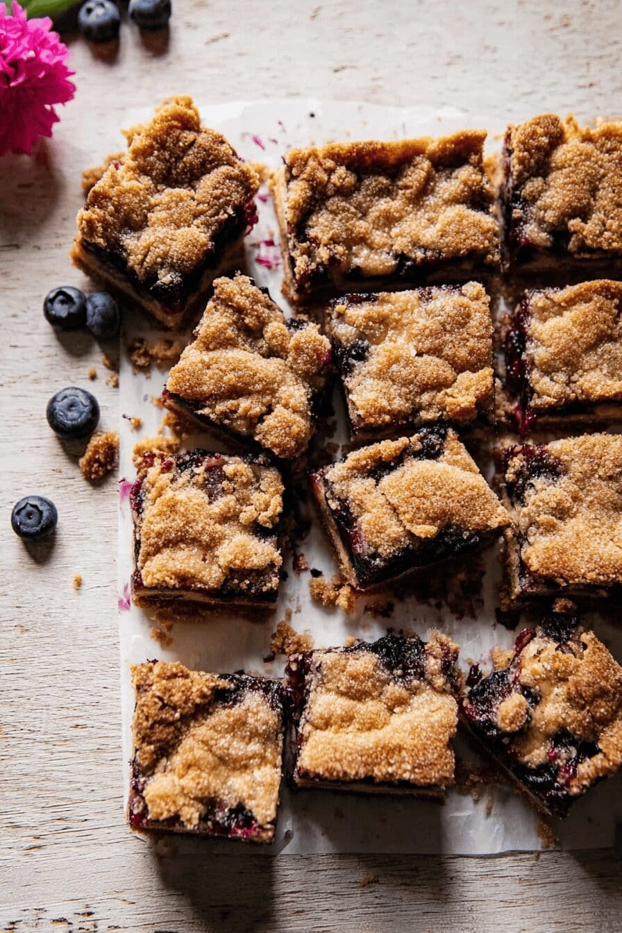 Cinnamon Sugar Blueberry Crumb Bars