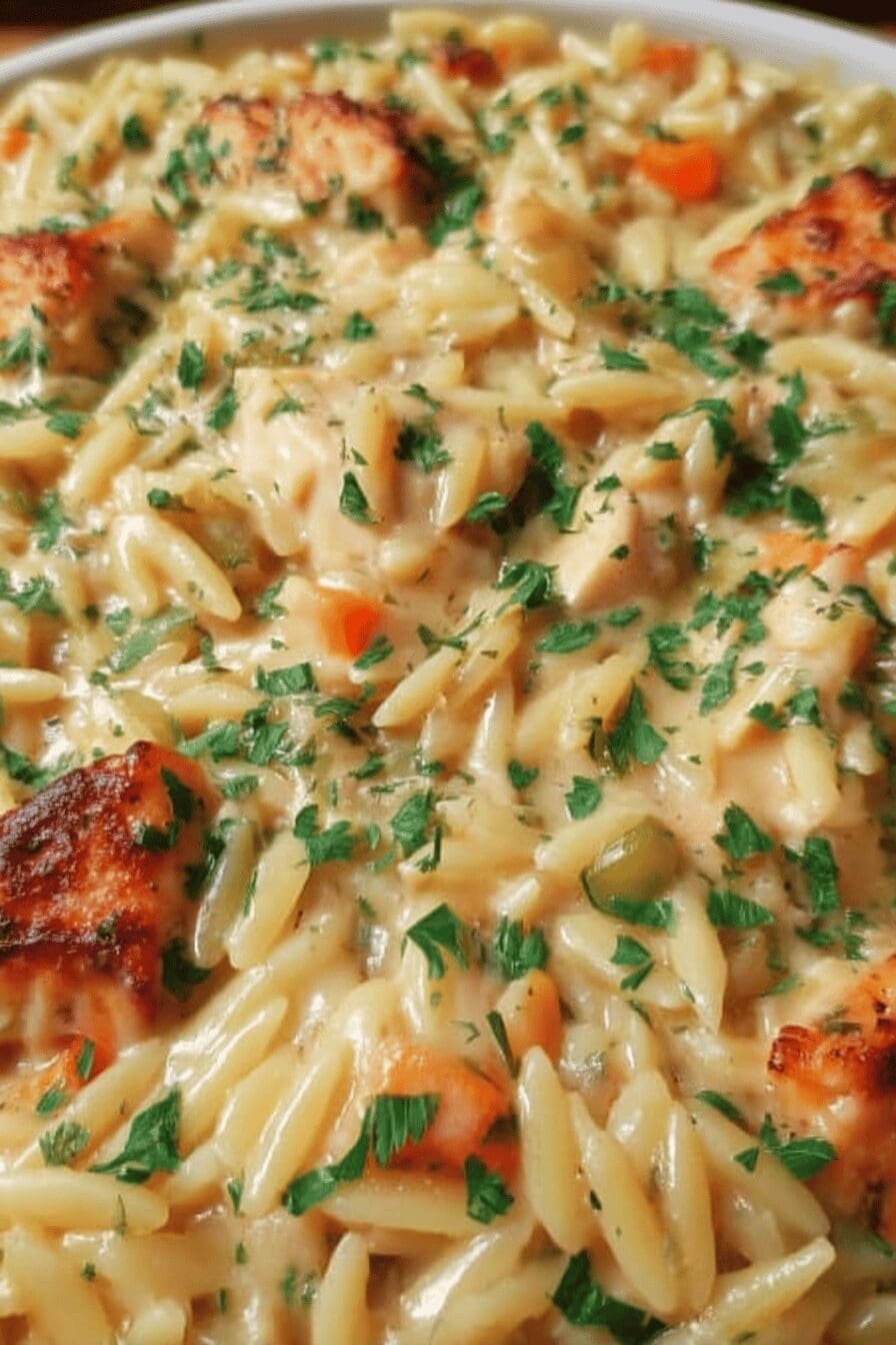 Creamy Chicken Pot Pie Orzo