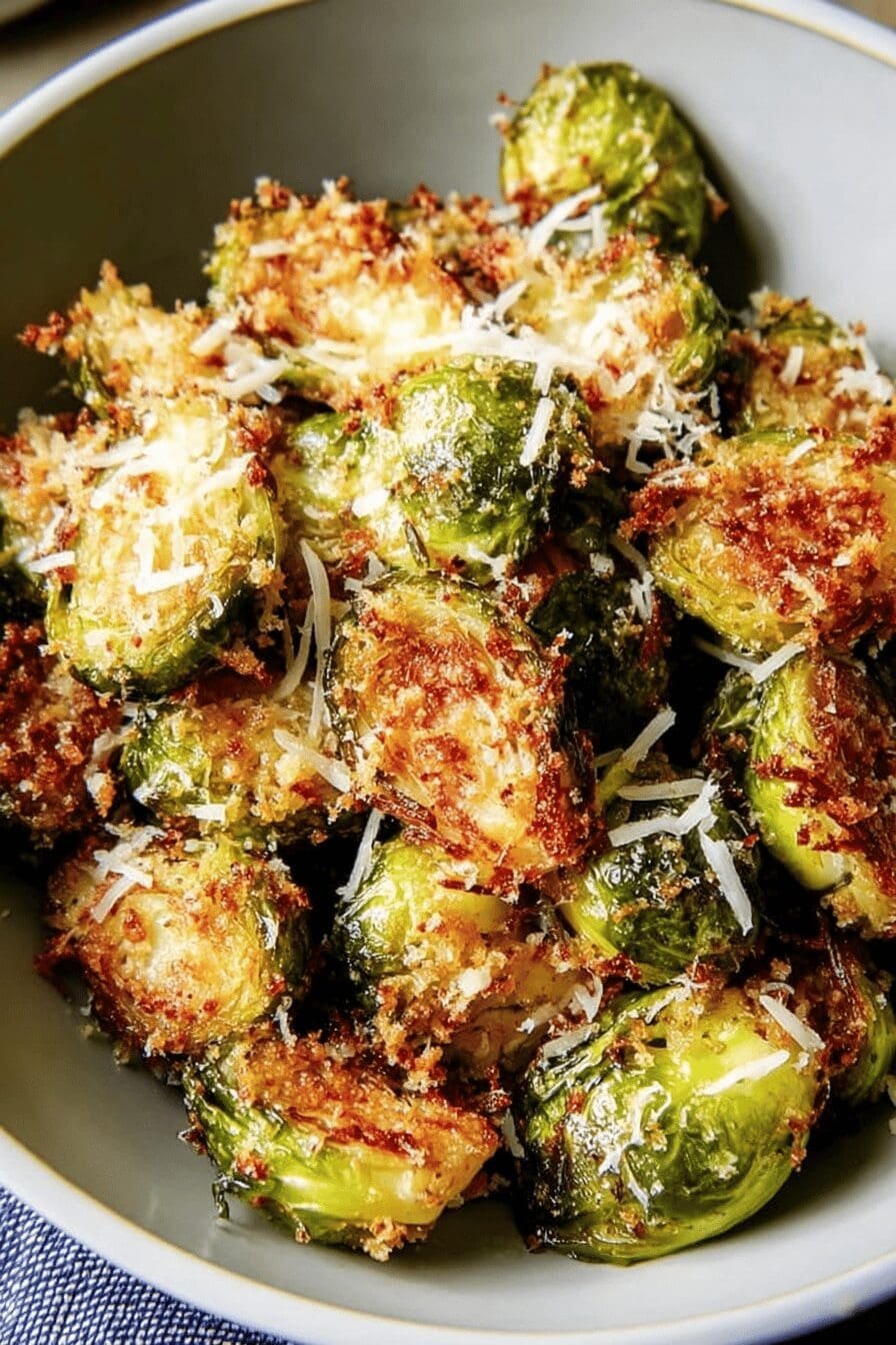 Crispy Parmesan Roasted Brussels Sprouts