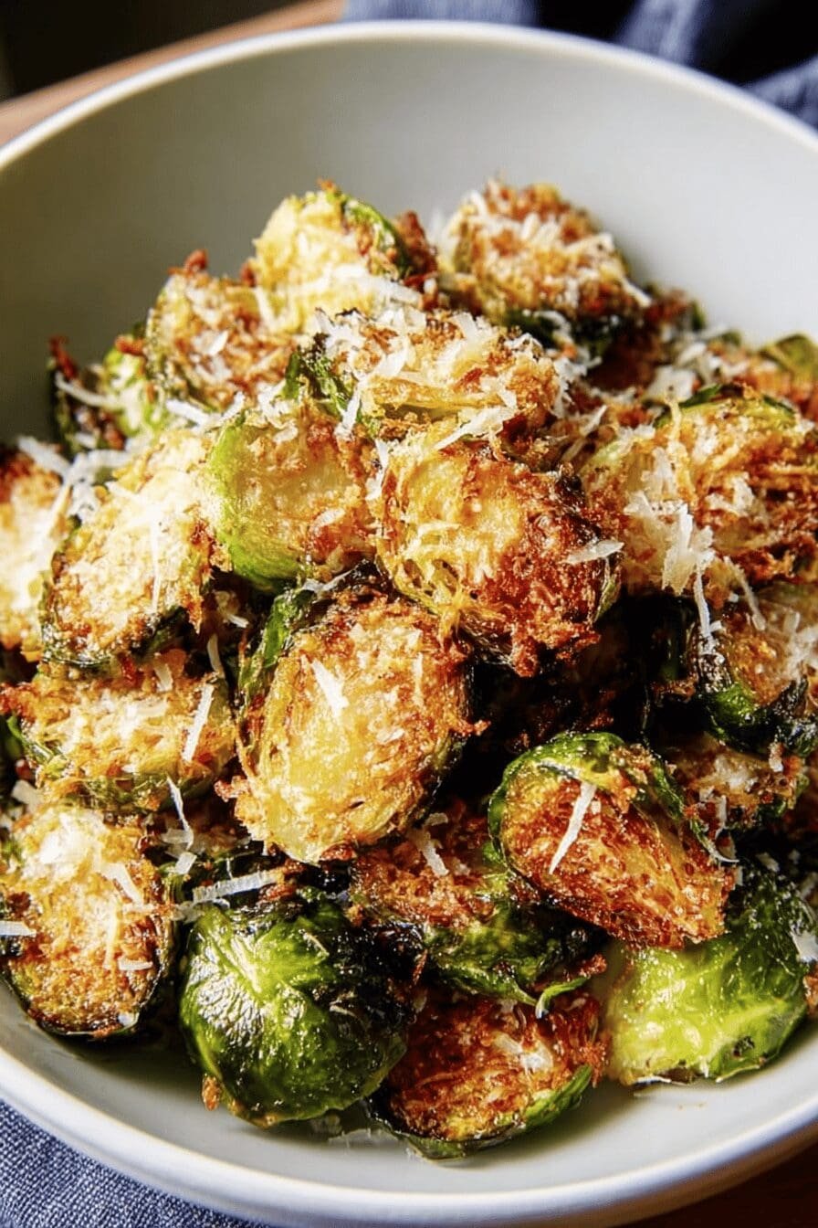 Crispy Parmesan Roasted Brussels Sprouts