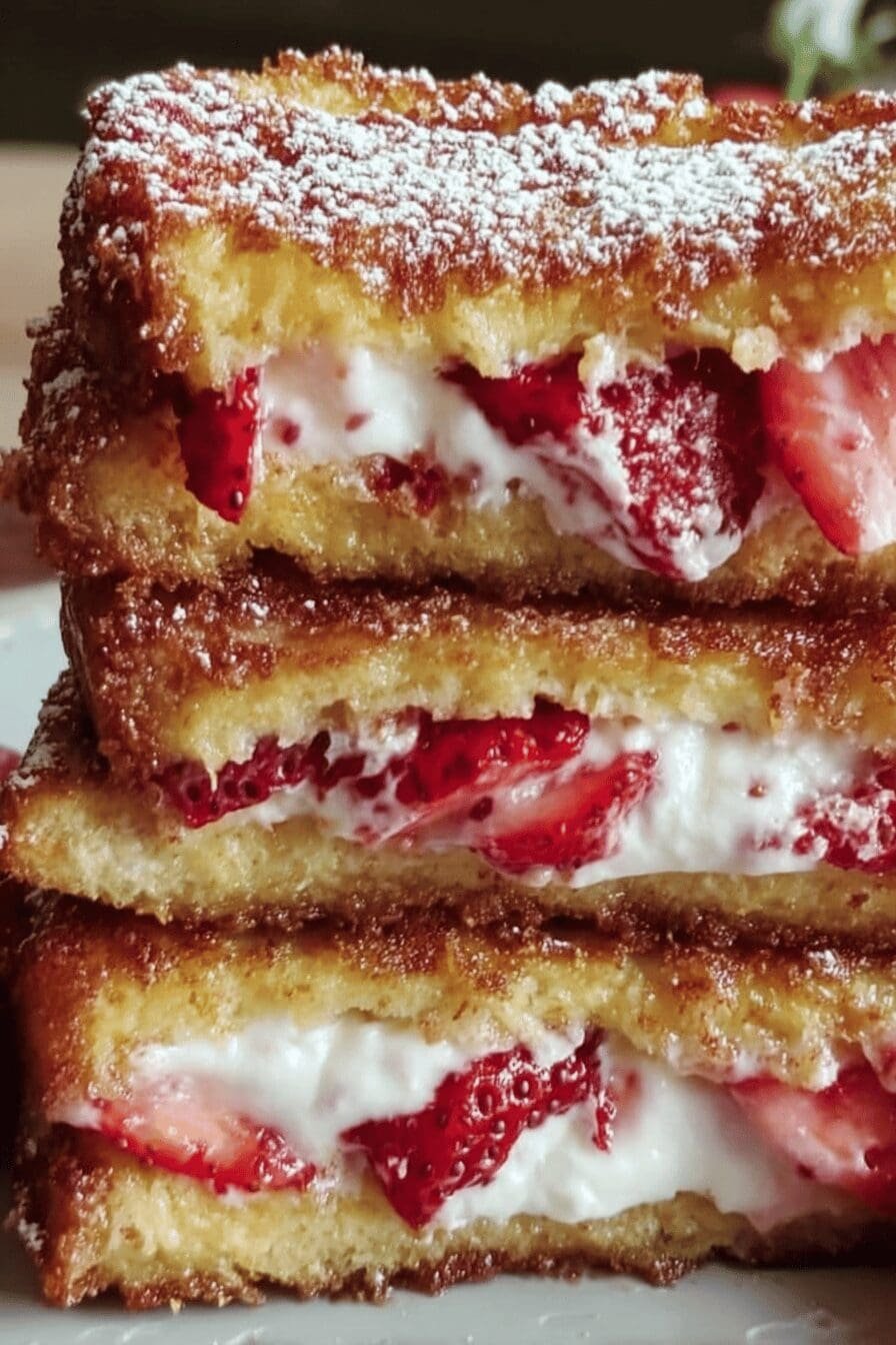 Fried Strawberry Cheesecake Sandwiches