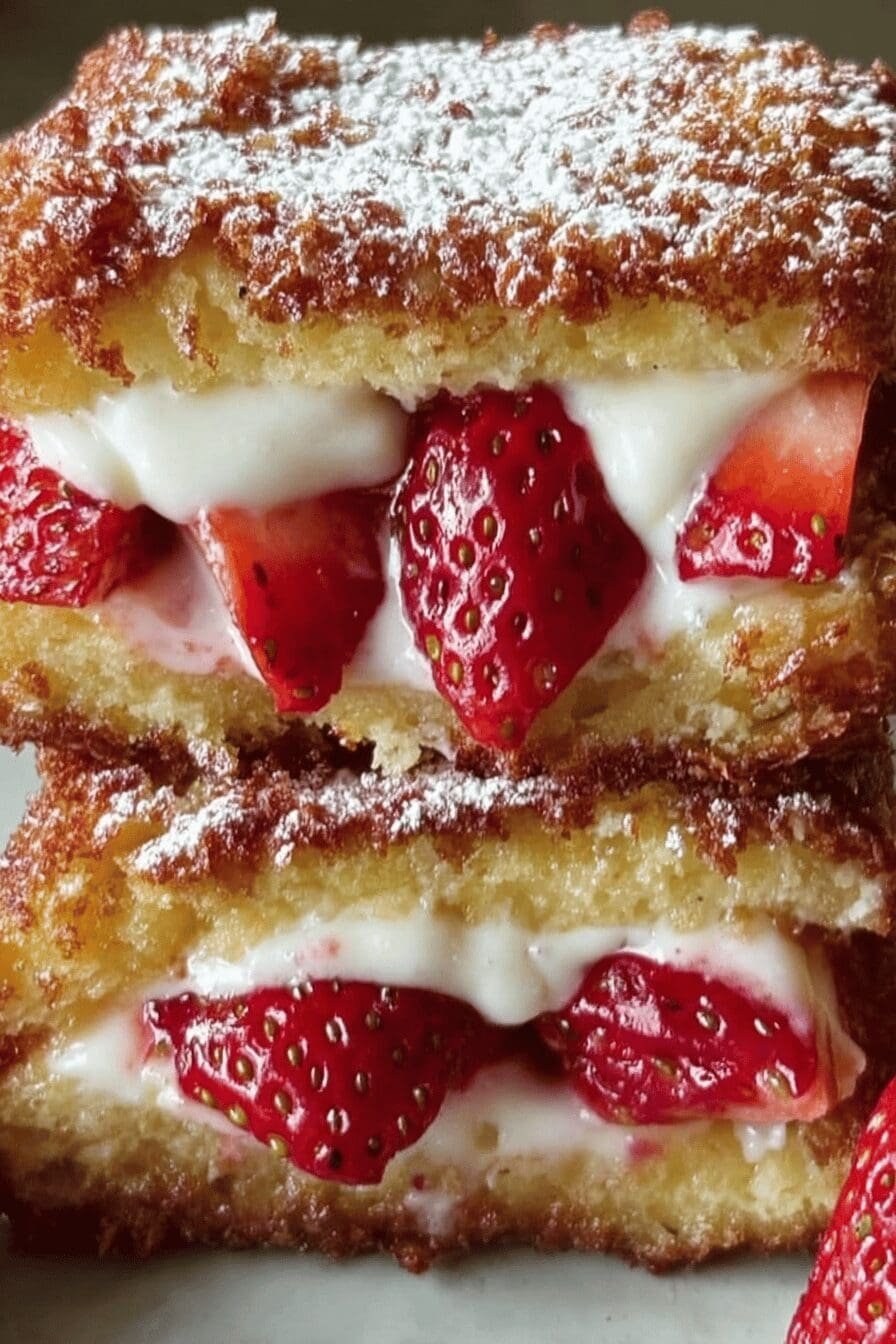 Fried Strawberry Cheesecake Sandwiches