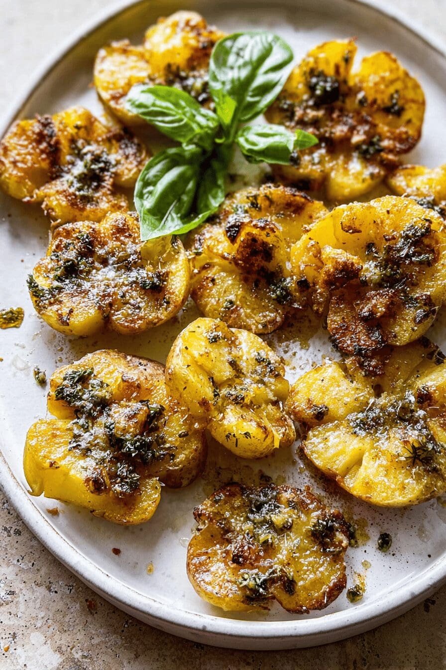 Garlic Butter Smashed Potatoes