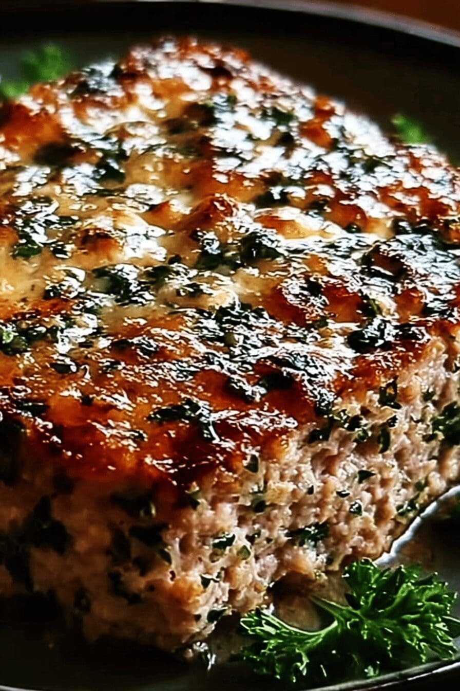 Garlic Parmesan Chicken Meatloaf
