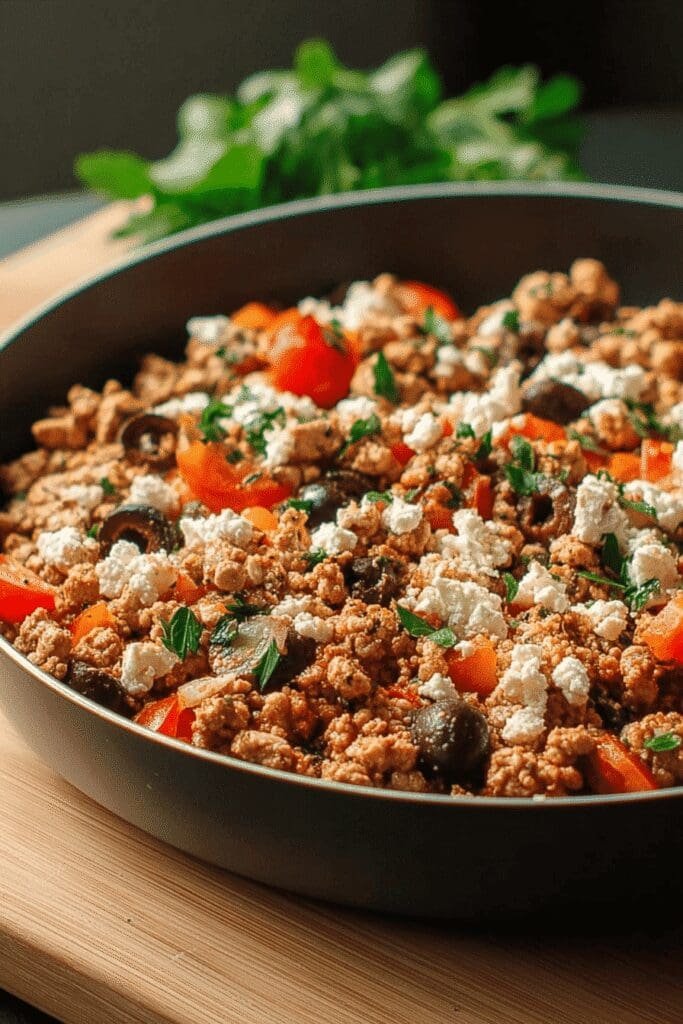 Mediterranean Keto Ground Chicken Skillet 6.png