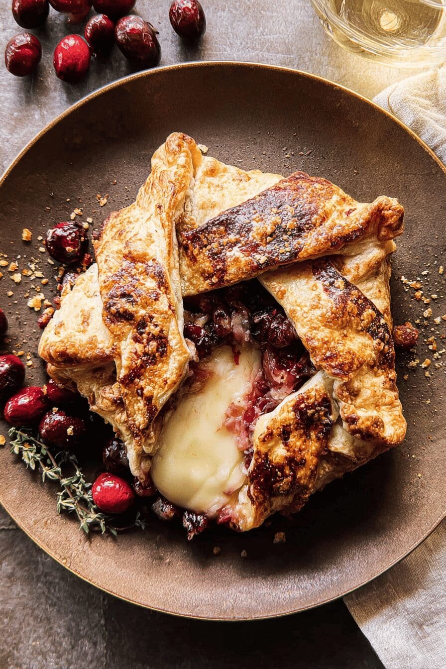 Pastry Wrapped Cranberry Baked Brie