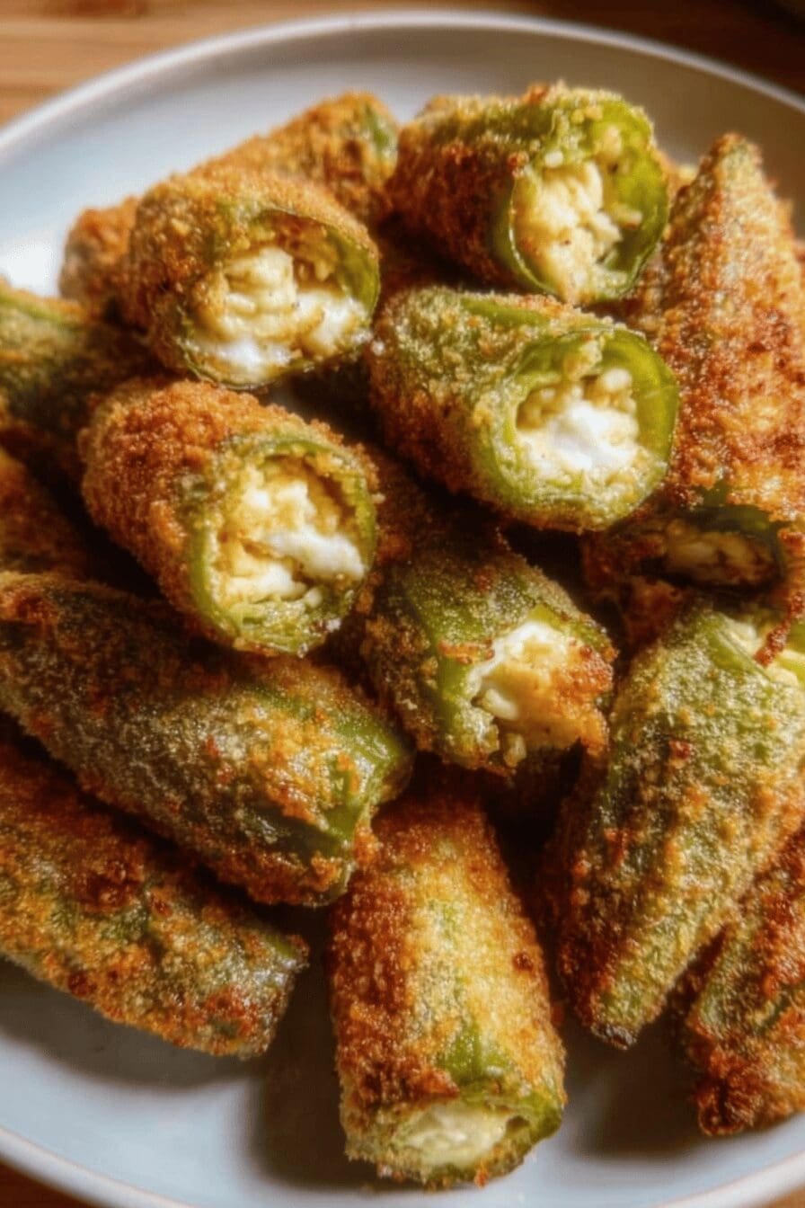 Pepper Jack Cheese Stuffed Fried Okra