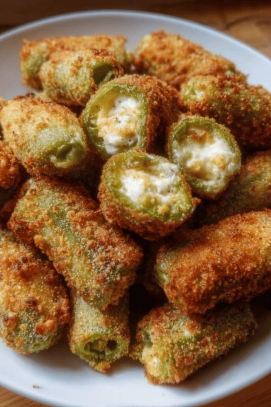 Pepper Jack Cheese Stuffed Fried Okra