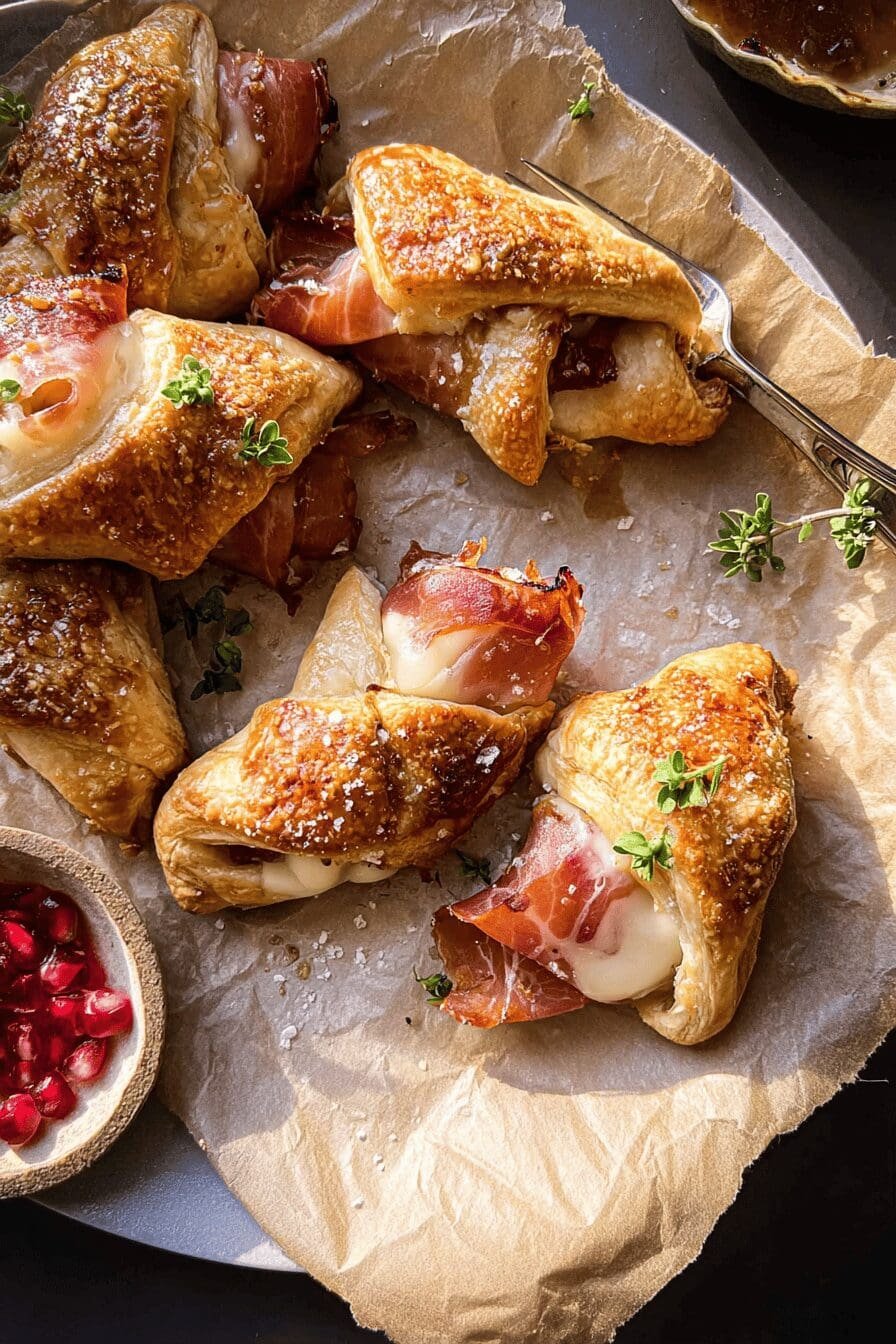 Prosciutto Wrapped Baked Brie Rolls