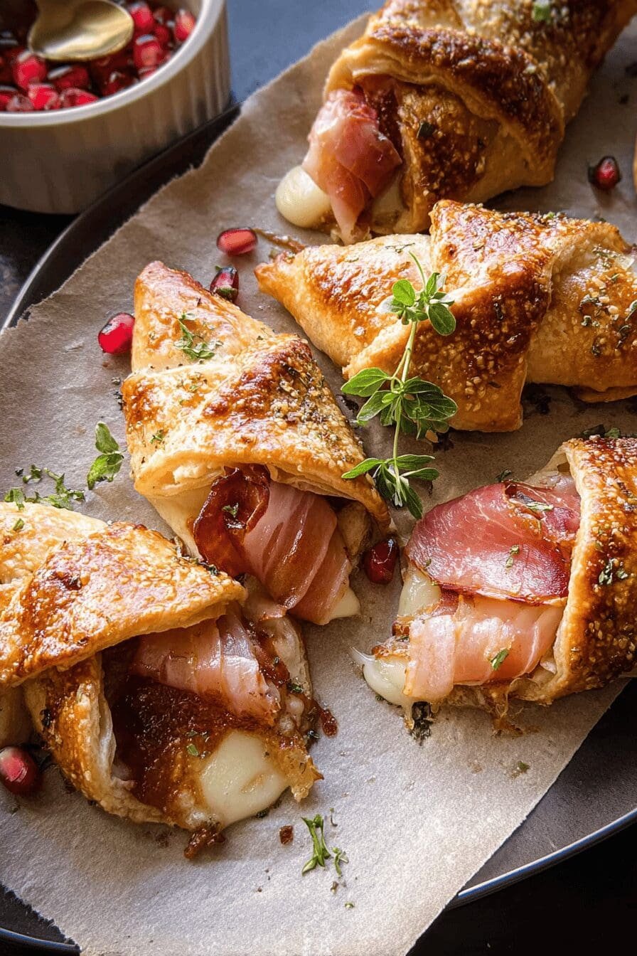Prosciutto Wrapped Baked Brie Rolls