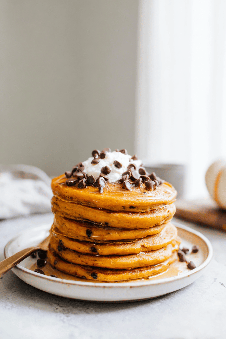 Pumpkin Chocolate Chip Pancakes