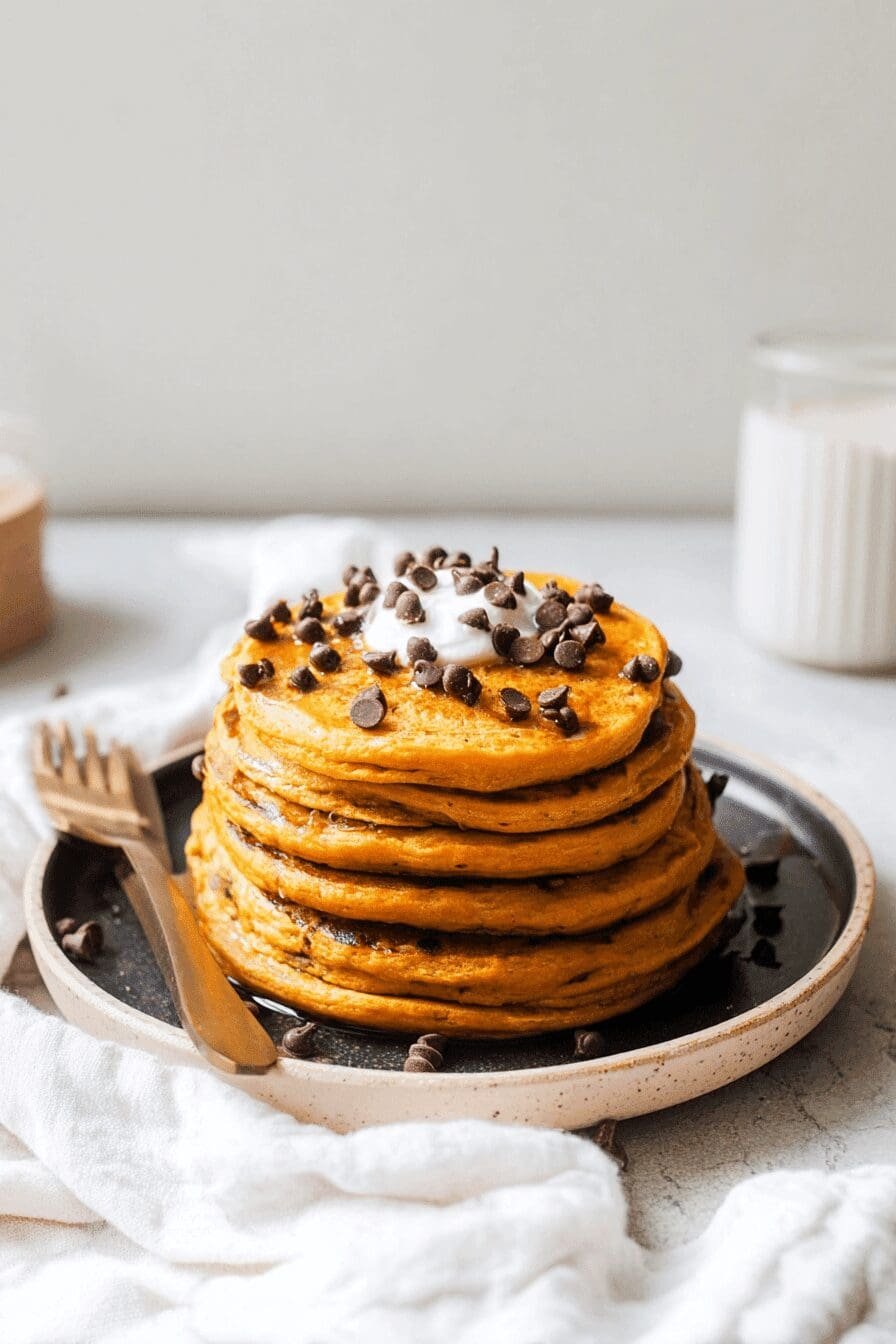 Pumpkin Chocolate Chip Pancakes