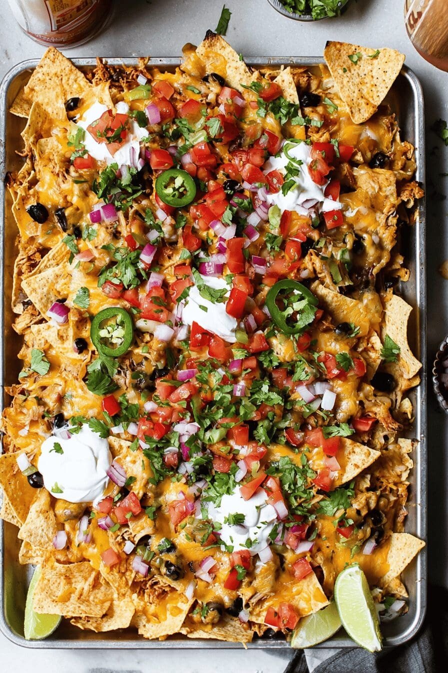 Sheet Pan Chicken Nachos