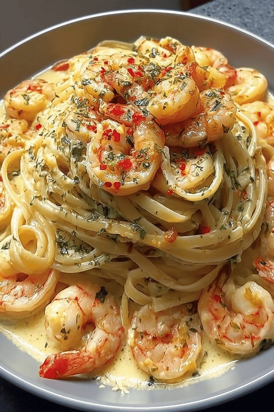 Shrimp Cream Linguine