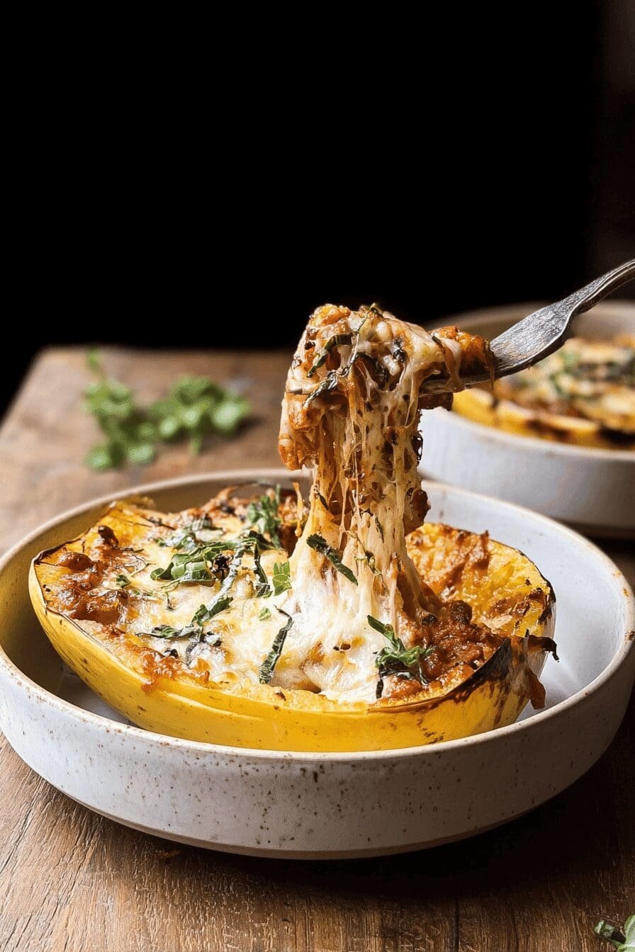 Spaghetti Squash Lasagna Boats