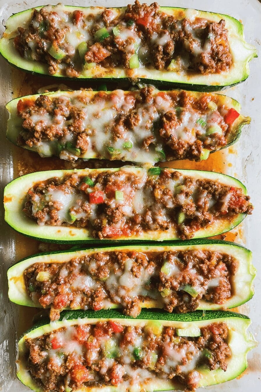 Spicy Taco Zucchini Boats