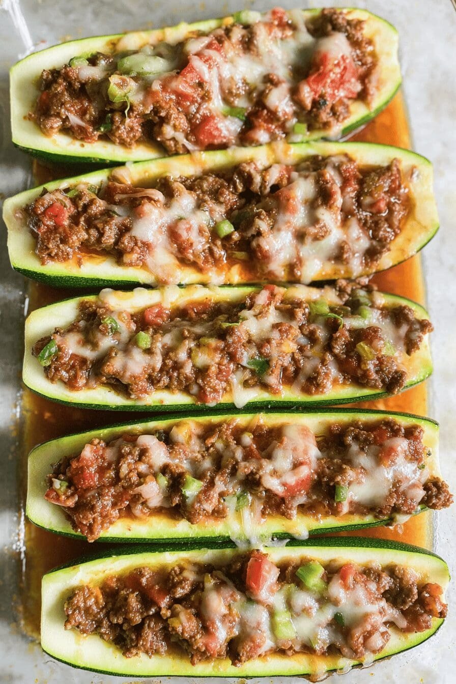 Spicy Taco Zucchini Boats