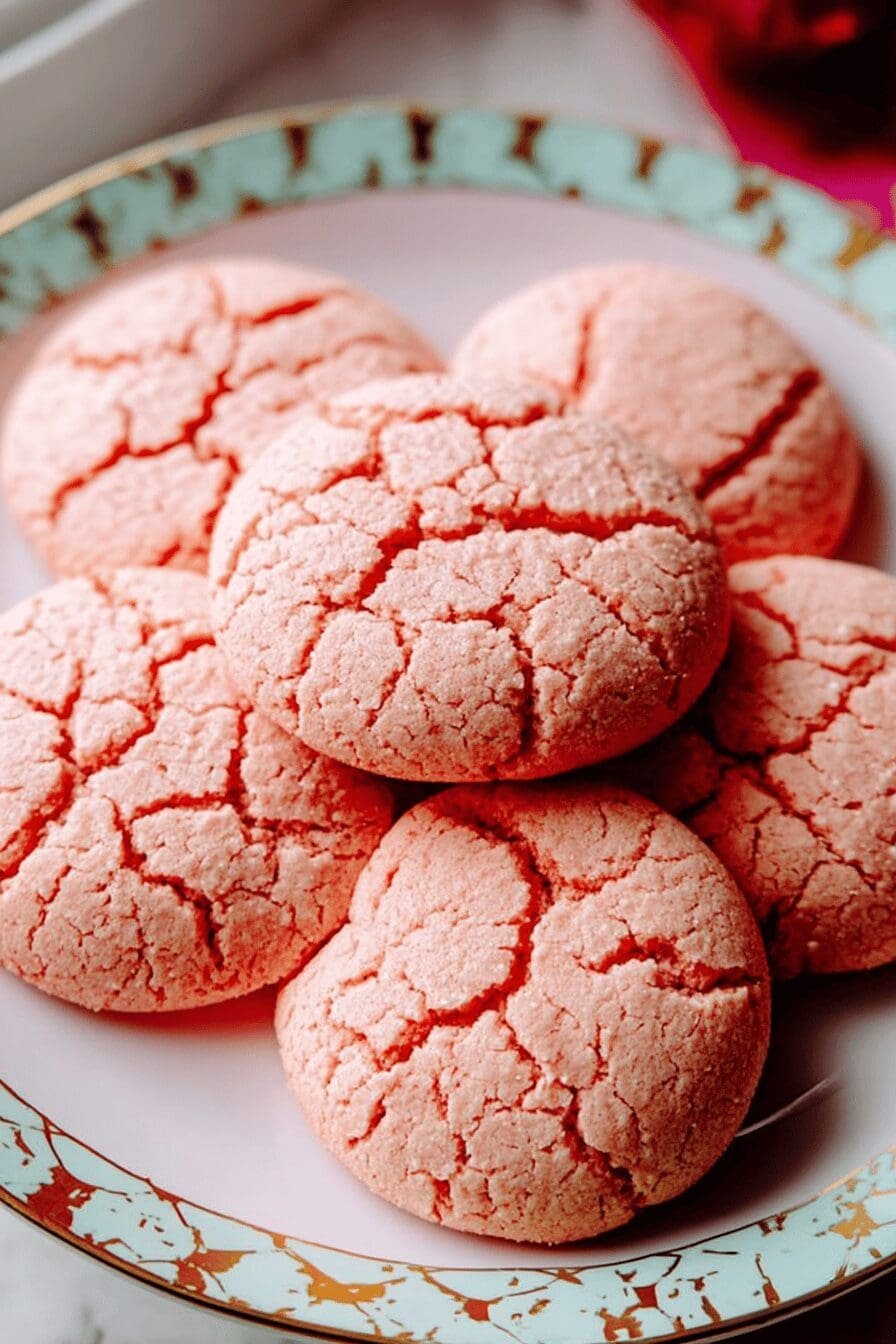 Strawberry Cake Mix Cookies