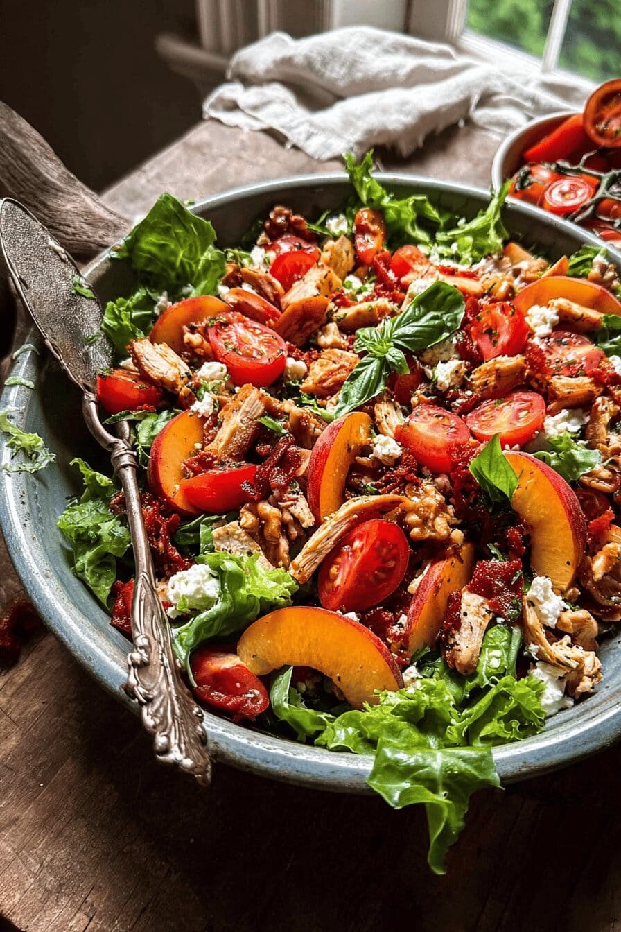 Tomato Peach Chicken Salad