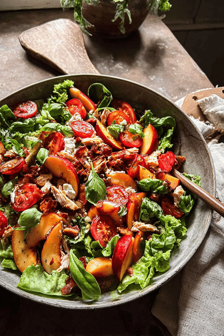 Tomato Peach Chicken Salad