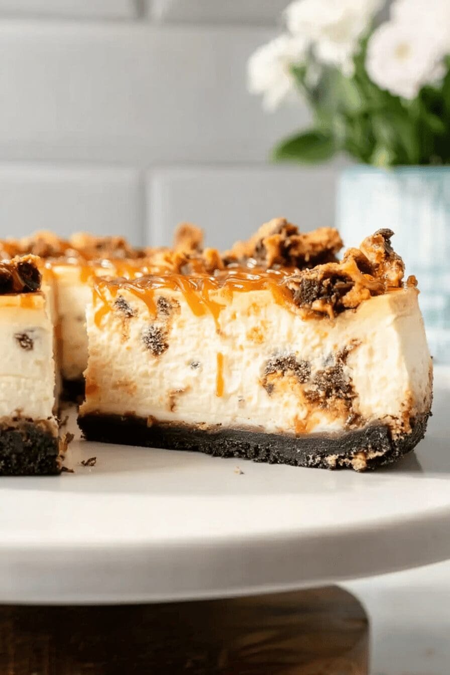 Butterfinger Cheesecake Caramel Drizzle