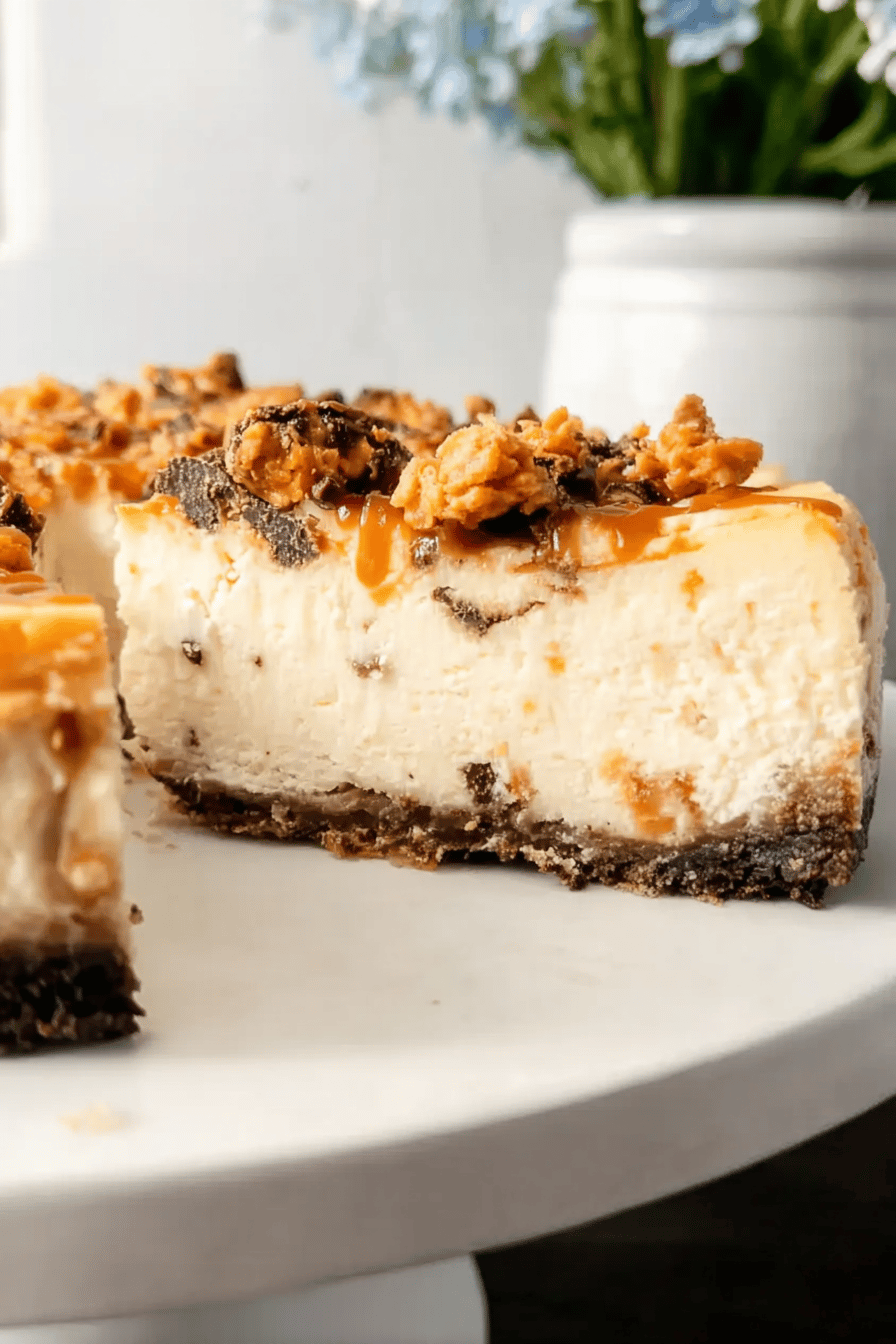 Butterfinger Cheesecake Caramel Drizzle