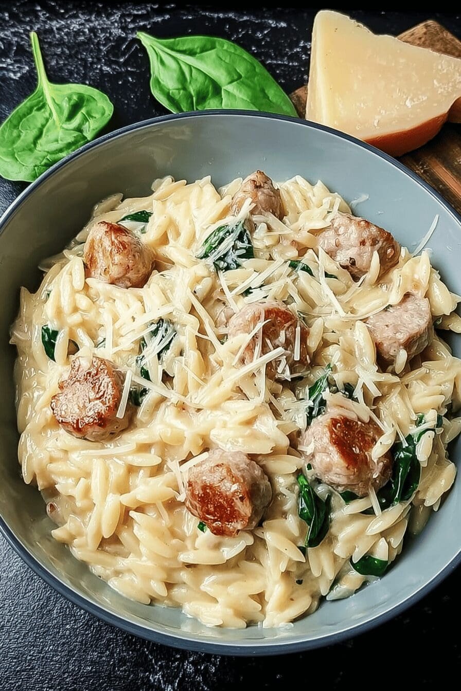 Creamy Chicken Sausage Orzo
