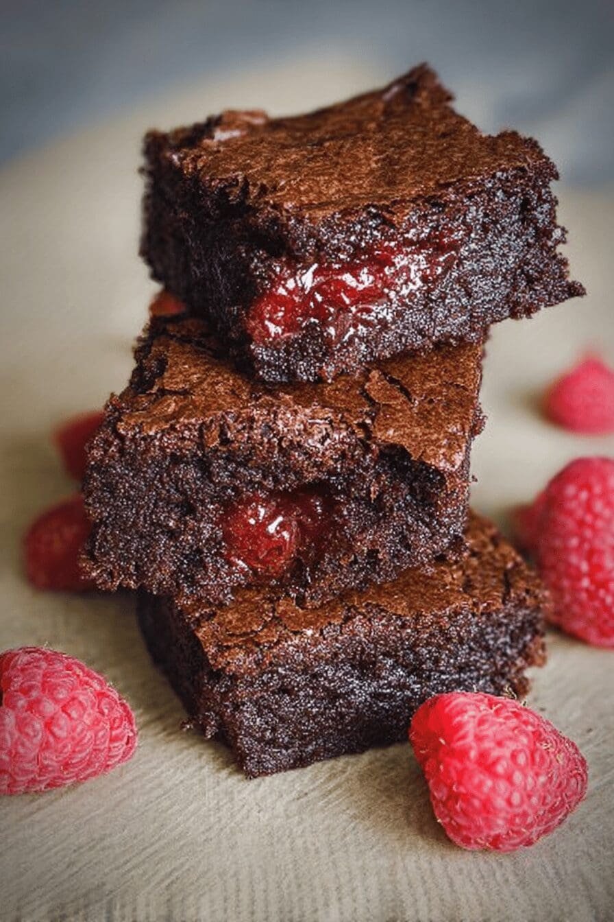 Fudgy Raspberry Brownies