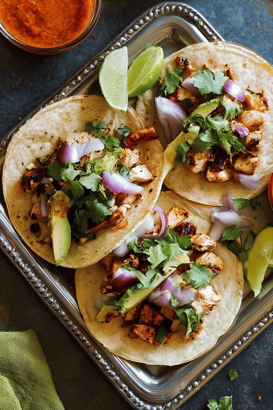 Grilled Chicken And Avocado Street Tacos